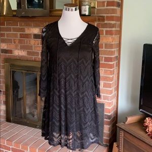 Wallflower long sleeve boho dress size small black